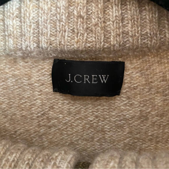 J Crew 1/4 zip Merino wool sweater in oatmeal, M - Picture 3 of 6